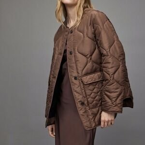 All Saints NWT Foxi Liner Jacket In Chocolate